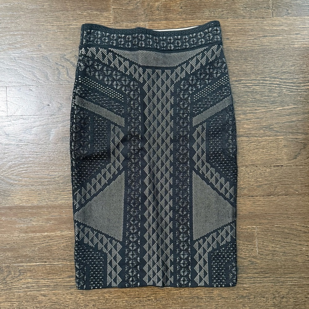 Elegant Black Patterned Skirt